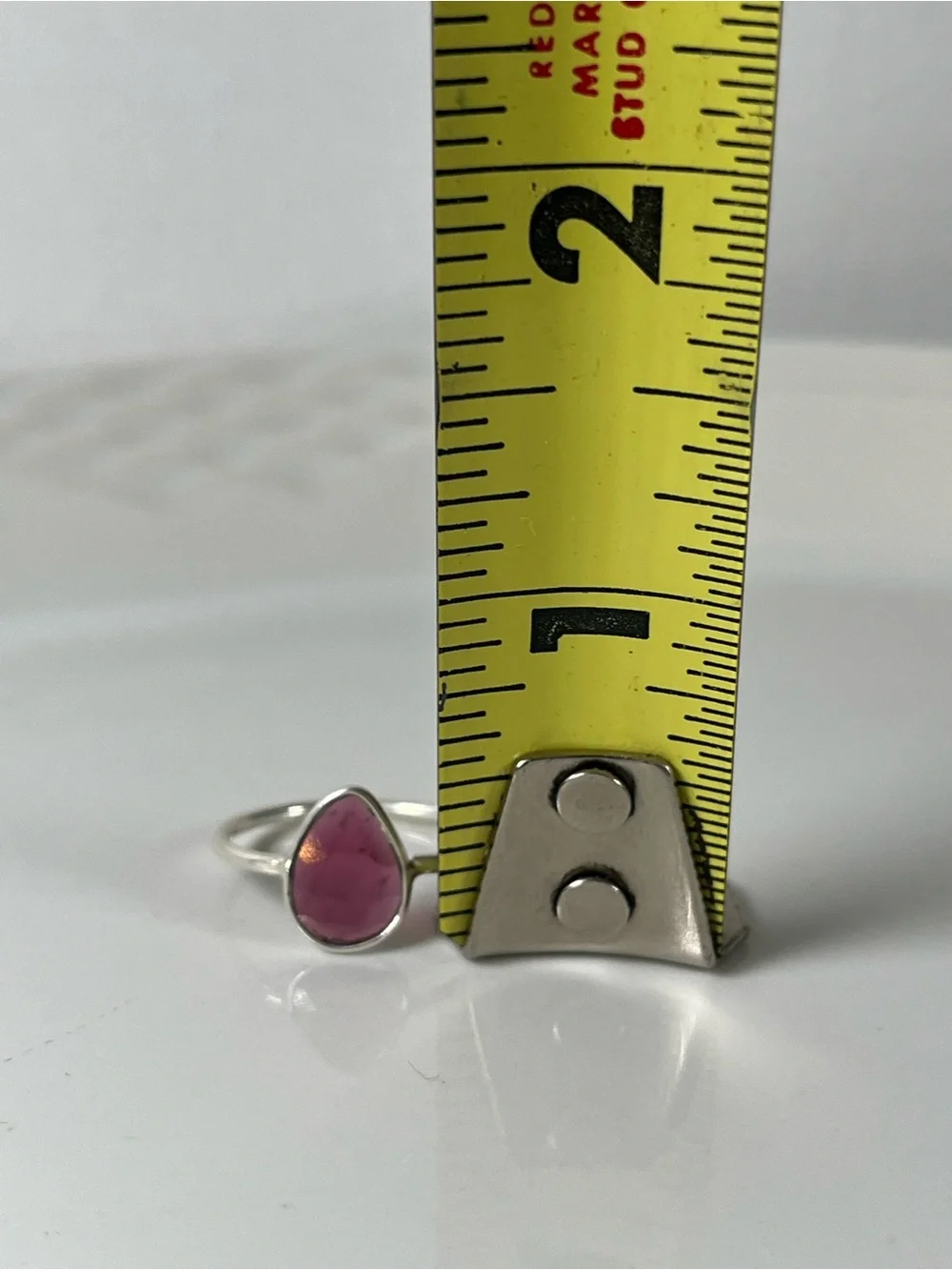 Solid Sterling Silver 925 Ruby Corundum Gemstone Flat Stacker Ring Size 7